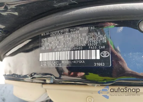 2004 Toyota Avalon Xls из США, поврежденный, VIN 4T1BF28B94U388493